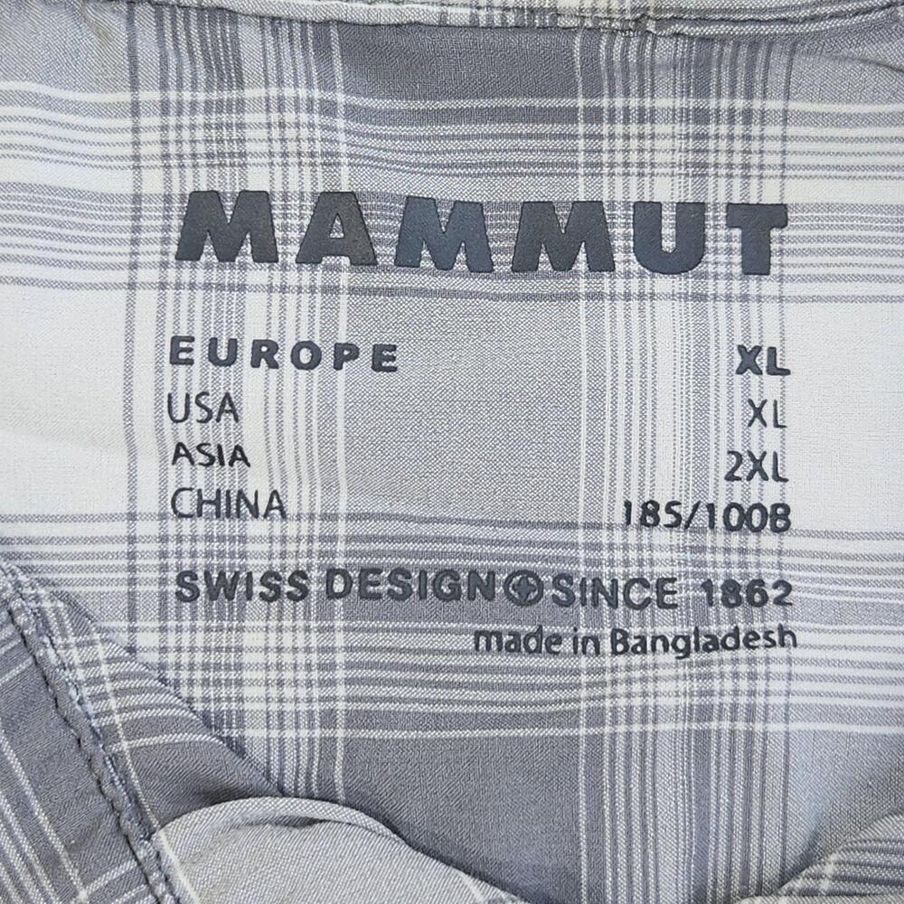 Mammut Shirt Mens XL Gray Plaid Short Sleeve Button Up Jackson Hole Resort - Picture 2 of 9